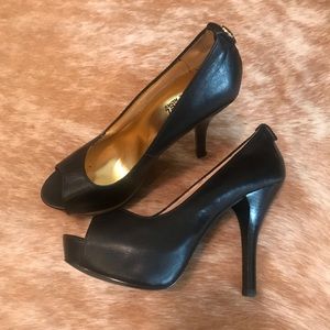 Michael Kors Peep Toe Black Heels - Sz 6